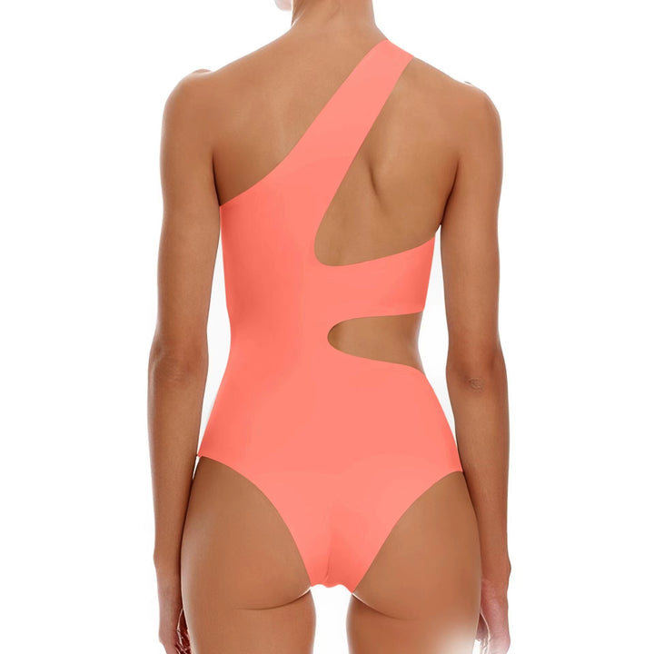 Bright One-Shoulder Hollow Out One-Piece Swimsuit